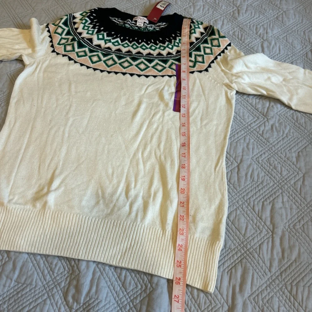 Merona NEW FAIR ISLE cream and Black XL Sweater - Picture 7 of 7